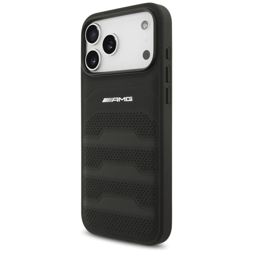 AMG Leather Debossed Lines Logo Case for iPhone 17 Pro Max - Black — Mercedes