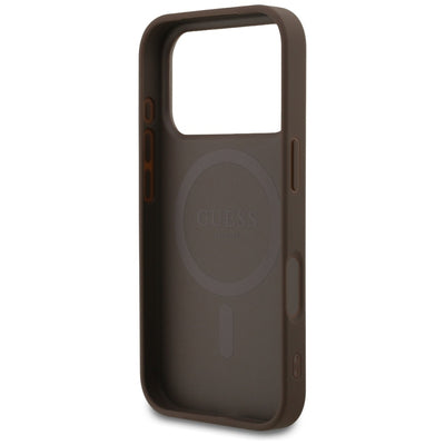 Guess 4G Ring Classic Logo MagSafe Case for iPhone 17 Pro - Brown