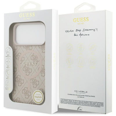 Guess 4G Ring Classic Logo MagSafena iPhone 17 Pro Max Case - Pink