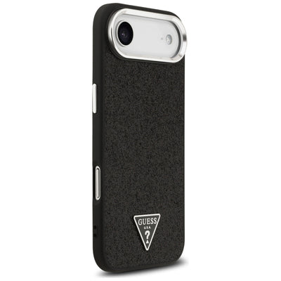 Guess Glitter Triangle Logo MagSafe Case for iPhone 17 Air - Black