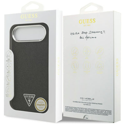 Guess Glitter Triangle Logo MagSafe Case for iPhone 17 Air - Black