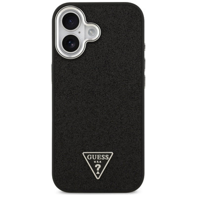 Guess Glitter Triangle Logo MagSafe Case for iPhone 17 - Black