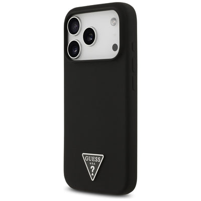 Guess Silicone Triangle Logo MagSafe Case for iPhone 17 Pro - Black