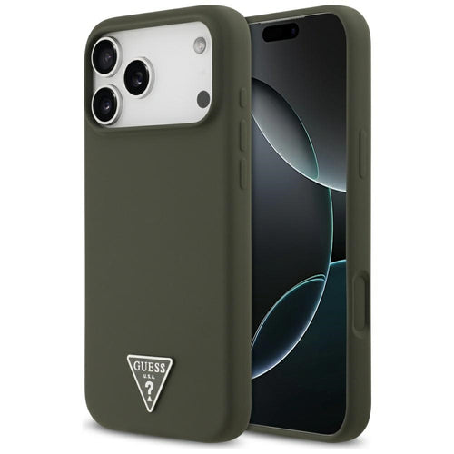 Guess Silicone Triangle Logo MagSafe Case for iPhone 17 Pro Max - Green