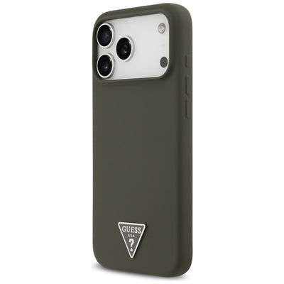 Guess Silicone Triangle Logo MagSafe Case for iPhone 17 Pro Max - Green