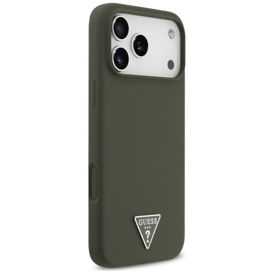 Guess Silicone Triangle Logo MagSafe Case for iPhone 17 Pro Max - Green