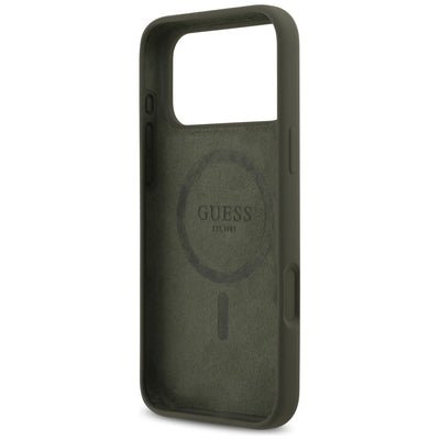 Guess Silicone Triangle Logo MagSafe Case for iPhone 17 Pro Max - Green