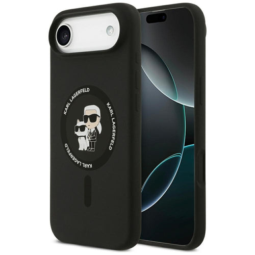 Karl Lagerfeld Silicone Karl&amp;Choupette Ring MagSafe Case for iPhone 17 Air - Black