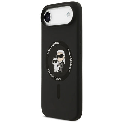 Karl Lagerfeld Silicone Karl&amp;Choupette Ring MagSafe Case for iPhone 17 Air - Black