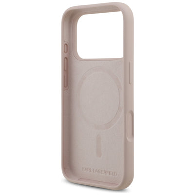 Karl Lagerfeld Silicone Karl&amp;Choupette Ring MagSafe Case for iPhone 17 Pro - Pink