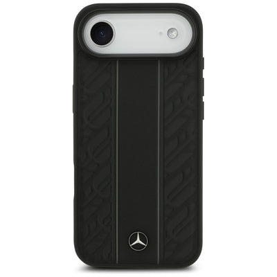 Mercedes Leather Laurel Leaves Stripes MagSafe Case for iPhone 17 Air - Black