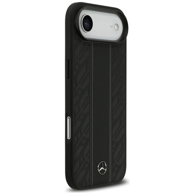 Mercedes Leather Laurel Leaves Stripes MagSafe Case for iPhone 17 Air - Black