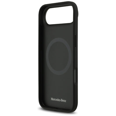 Mercedes Leather Laurel Leaves Stripes MagSafe Case for iPhone 17 Air - Black