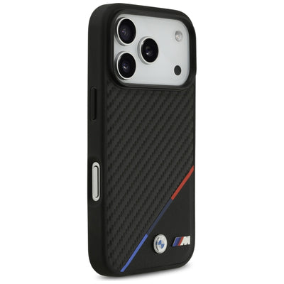 BMW M Carbon Tricolor Line MagSafe Case for iPhone 17 Pro - Black