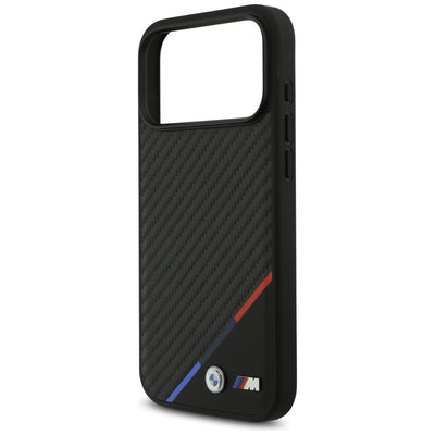 BMW M Carbon Tricolor Line MagSafe Case for iPhone 17 Pro Max - Black