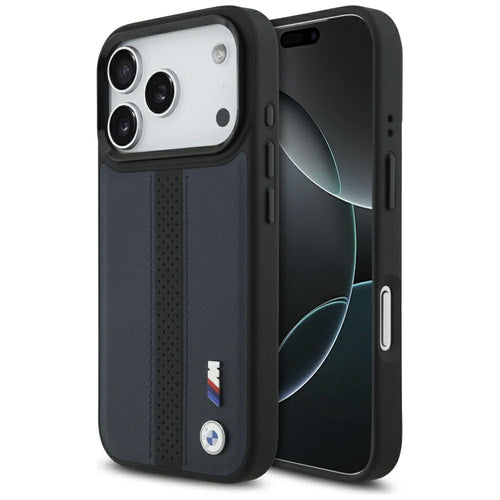 BMW M Perforated Stripe Logo MagSafe Case for iPhone 17 Pro - Navy Blue