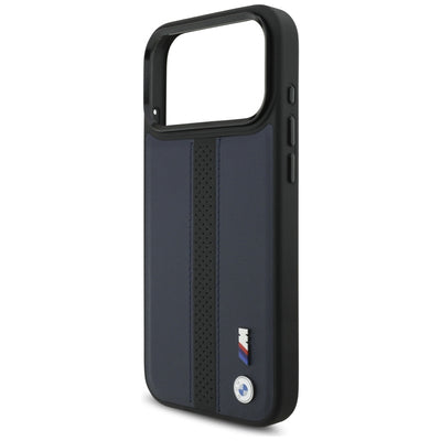 BMW M Perforated Stripe Logo MagSafe Case for iPhone 17 Pro Max - Navy Blue