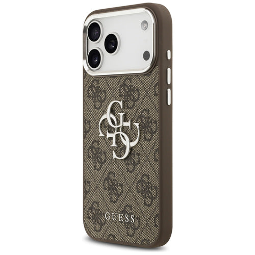 Guess 4G Big 4G Classic Logo Case for iPhone 17 Pro Max Brown - Silver