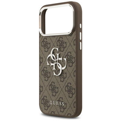 Guess 4G Big 4G Classic Logo Case for iPhone 17 Pro Max Brown - Silver