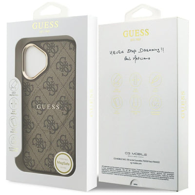 Guess 4G PU Classic Logo MagSafe Case for iPhone 17 - Brown