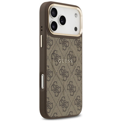 Guess 4G PU Classic Logo MagSafe Case for iPhone 17 Pro Max - Brown