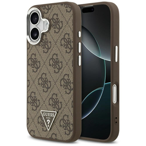 Etui Guess 4G Triangle Logo MagSafe na iPhone 17 - brązowe