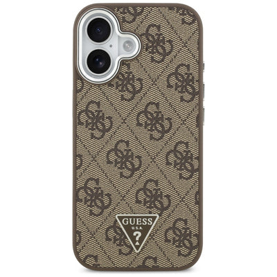 Etui Guess 4G Triangle Logo MagSafe na iPhone 17 - brązowe