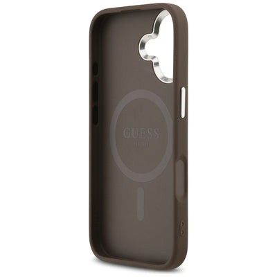 Etui Guess 4G Triangle Logo MagSafe na iPhone 17 - brązowe