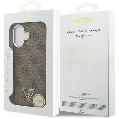Etui Guess 4G Triangle Logo MagSafe na iPhone 17 - brązowe
