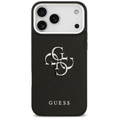 Guess Grained Big 4G Classic Logo case for iPhone 17 Pro Max - black