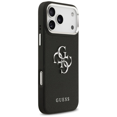 Guess Grained Big 4G Classic Logo case for iPhone 17 Pro Max - black