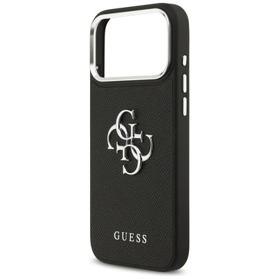 Guess Grained Big 4G Classic Logo case for iPhone 17 Pro Max - black