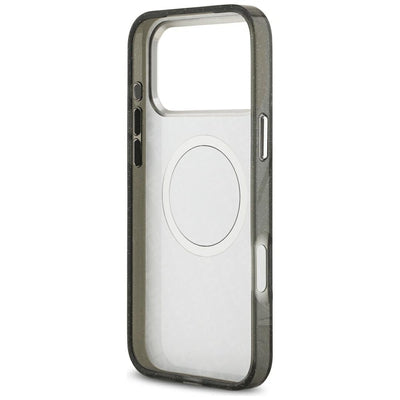 Karl Lagerfeld IML Glitter Karl&amp;Choupette Heads Logo MagSafe Case for iPhone 17 Pro Max - Black