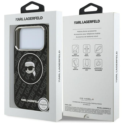 Karl Lagerfeld IML Karl Head Logo MagSafe Case for iPhone 17 Pro Max - Black