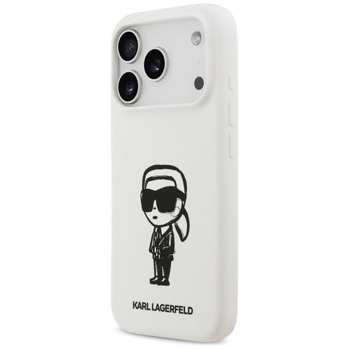 Karl Lagerfeld Silicone Karl Sketch &amp; Logo MagSafe Case for iPhone 17 Pro - White