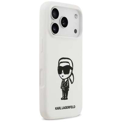 Karl Lagerfeld Silicone Karl Sketch &amp; Logo MagSafe Case for iPhone 17 Pro - White