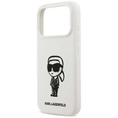Karl Lagerfeld Silicone Karl Sketch &amp; Logo MagSafe Case for iPhone 17 Pro - White