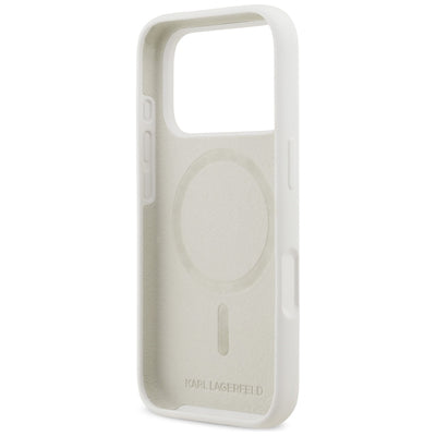 Karl Lagerfeld Silicone Karl Sketch &amp; Logo MagSafe Case for iPhone 17 Pro - White
