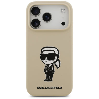 Karl Lagerfeld Silicone Karl Sketch &amp; Logo MagSafe Case for iPhone 17 Pro - Brown