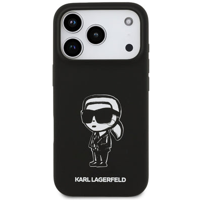 Karl Lagerfeld Silicone Karl Sketch &amp; Logo MagSafe Case for iPhone 17 Pro - Black