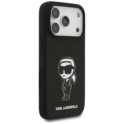 Karl Lagerfeld Silicone Karl Sketch &amp; Logo MagSafe Case for iPhone 17 Pro - Black