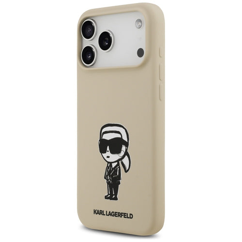 Karl Lagerfeld Silicone Karl Sketch &amp; Logo MagSafe Case for iPhone 17 Pro Max - Brown