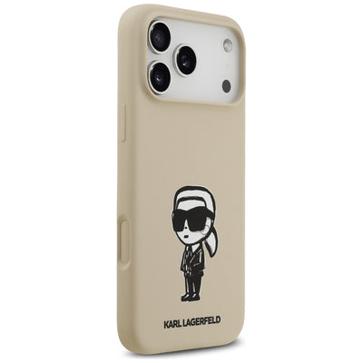Karl Lagerfeld Silicone Karl Sketch &amp; Logo MagSafe Case for iPhone 17 Pro Max - Brown