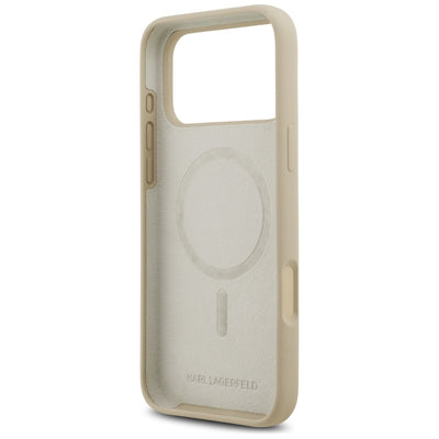Karl Lagerfeld Silicone Karl Sketch &amp; Logo MagSafe Case for iPhone 17 Pro Max - Brown