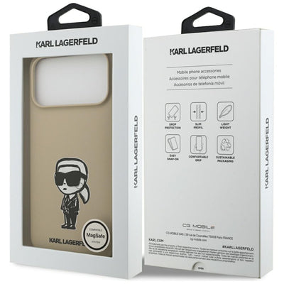 Karl Lagerfeld Silicone Karl Sketch &amp; Logo MagSafe Case for iPhone 17 Pro Max - Brown