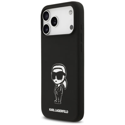 Karl Lagerfeld Silicone Karl Sketch &amp; Logo MagSafe Case for iPhone 17 Pro Max - Black