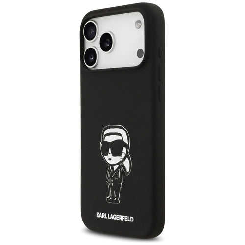 Karl Lagerfeld Silicone Karl Sketch &amp; Logo MagSafe Case for iPhone 17 Pro Max - Black