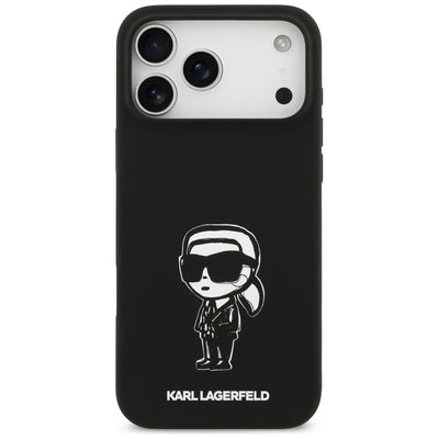 Karl Lagerfeld Silicone Karl Sketch &amp; Logo MagSafe Case for iPhone 17 Pro Max - Black