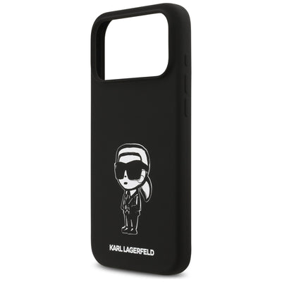 Karl Lagerfeld Silicone Karl Sketch &amp; Logo MagSafe Case for iPhone 17 Pro Max - Black