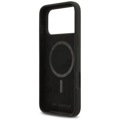 Karl Lagerfeld Silicone Karl Sketch &amp; Logo MagSafe Case for iPhone 17 Pro Max - Black